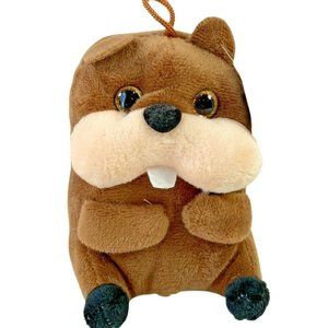 Nanco Belly Buddies Buddy Beaver Plush Stuffed Animal Toy Tooth Brown 5" New